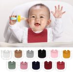 Surakey Baby Muslin Bandana Drool Lace Bibs Adjustable Bibs, Teething and Drooling Bibs Saliva Towel Clean Bibs for Newborn - Gray - Image 5